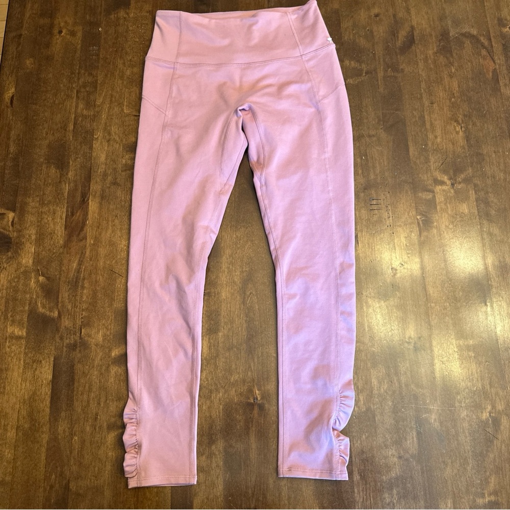 Free People Movement Small Ruffle Leggings Pink Sporty Girly Gym Travel Yoga 💕